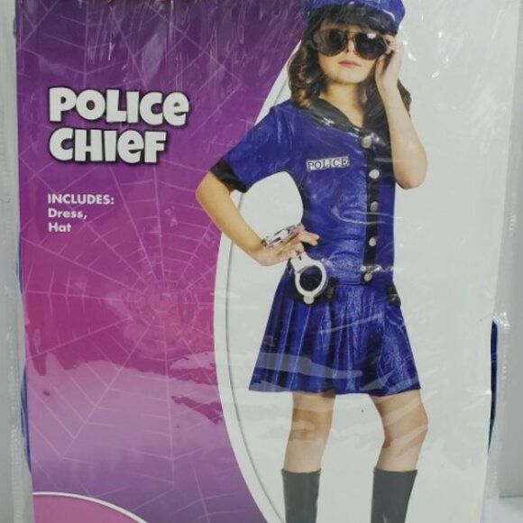 Girl’s Medium Police Chief Halloween Costume – Dress & Hat Only - Picture 1 of 8